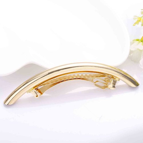 Iaceble French Metal Bar Hairclip Barrette Gold Tube Bar Hair Clips Geometric Bar Hair Barrette Metal Ponytail Holder Hairclip Headclip Polished Bar Hairclips Decorative Hair Accessories for Women