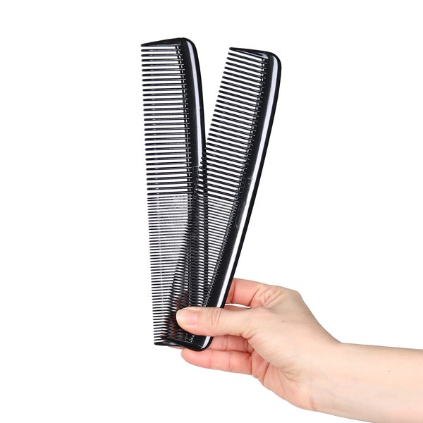 Styling Gear #303 Wide Tooth Comb Hair Detangling Comb Styling For Women, Men, Hair Stylists, Hair Comb, Wide Teeth Combs Fine Tooth Clipper Combs. 2 Piece (Black)