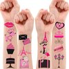 Paris Temporary Tattoos France Paris Party Decorations Favors Supplies French Theme Birthday 82PCS Cute Eiffel Towers Tattoo Stickers Christmas Gifts for Boys Girls Kids Class School Prizes Carnival