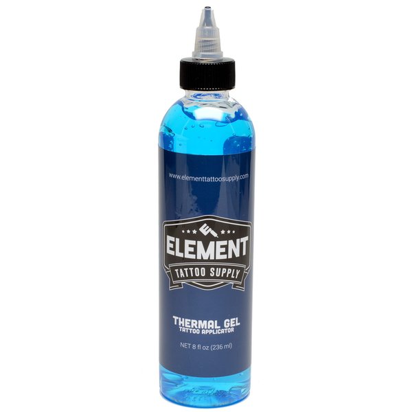 ELEMENT TATTOO SUPPLY - Tattoo Stencil Trasnfer Lotion Gel Blue Applicator for Real Tattoos (8oz Bottle)
