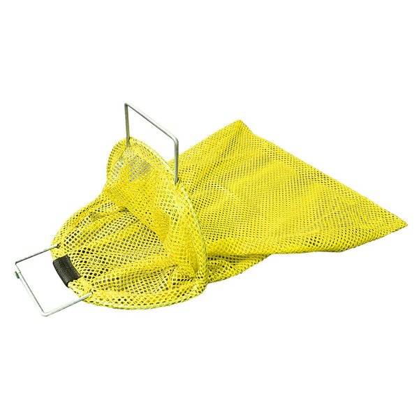 JCS Medium Uncoated Galvanized Wire Handle Mesh Catch Bag, Approx. 17inch x 28inch, Yellow