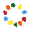 Atomik Rock Climbing Holds Set of 10 Screw-On Angled Footholds in Assorted Bright Tones