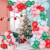 Ouddy Life Christmas Balloon Arch Garland Kit 156 pcs Christmas Pastel Pink Red Green Foil Balloons Xmas Tree Garland for Christmas Theme New Year Birthday Holiday Baby Shower Winter Party Decorations