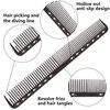 CGBARBER 4 Types Aluminum Hair Combs for Cutting Stainless Steel Hair Tail Metal Comb (Black)