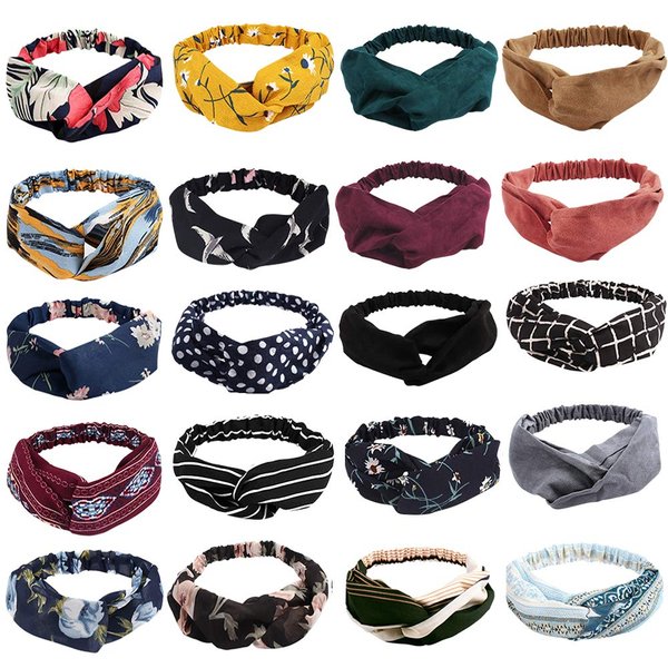 AHONEY 20 Pack Boho Headbands for Women Knotted Hair Band Elastic Headband Fashion Twisted Head Wrap Floral Bandeau Headbands Hair Accessories for Women(20 PACK)