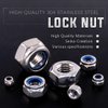 Swpeet 250Pcs 304 Stainless Steel Metric Lock Nut Assortment Kit Perfect for Lock Washers, Nylon Insert Locknut M3 M4 M5 M6 M8 M10 M12