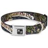 Dog Collar Seatbelt Buckle Trust No One Gray 15 to 26 Inches 1.0 Inch Wide