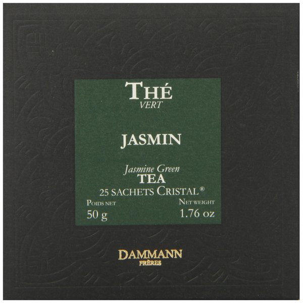 Dammann Freres Sachets, Vert Au Jasmin Tea Bags, Premium Gourmet French Jasmine Green Tea, 25 Count (Single Pack)