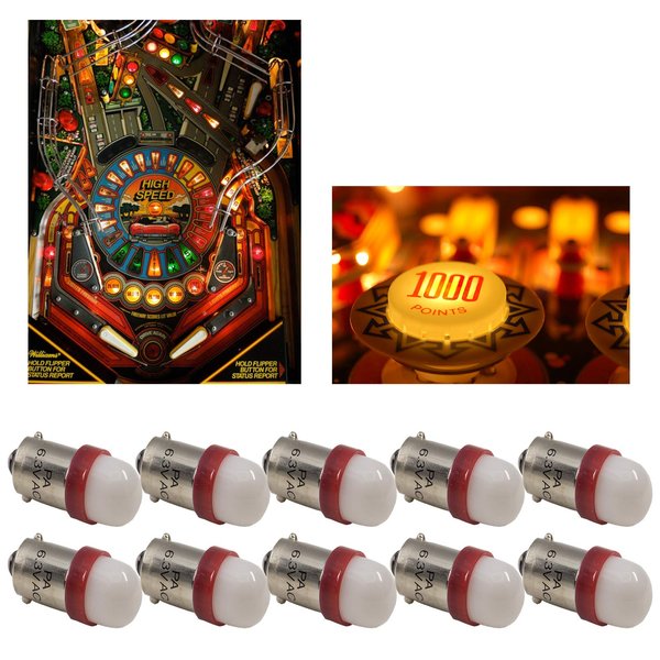 PA LED 10PCS #44#47#1893#756#1847 T11 ba9s 2 SMD 2835 LED 6.3V DC Bayonet Pinball Gaming Machine Light Bulb Red