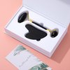 Generic Yssarea Obsidian Roller and Gua Sha - Face Roller | 100% Natural Obsidian Stone Set | Dual Sided Face Massager | Reduces Signs of Aging, Black
