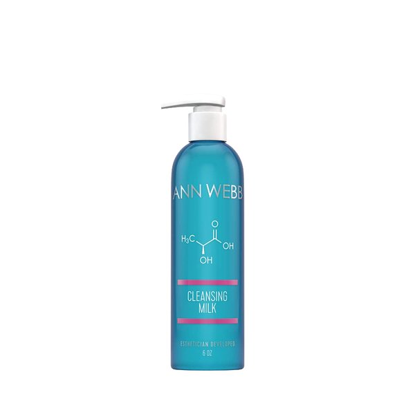 Ann Webb Facial Milk Cleanser - Gentle Daily Face Wash for All Skin Types. Thick, Hydrating, Moisturizing Cleanser w/Lactic Acid AHA Nourish & Rejuvenate 6oz