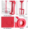 Pancake Batter Dispenser Electric Batter Mixer Separator for Cupcakes Pancakes Cookie Cake Waffles or Any Baked Goods, Batter Dispenser with Clear Tick Marks, Easy to Use (40.58oz - Clear/Red)