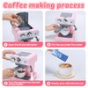 CUTE STONE Toy Coffee Set , Kids Coffee Maker Toy with Sound and Light, Realistic Steam, Play Kitchen Set with Play Food, Toddler Play Kitchen Accessories Toys for Girls Boys