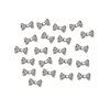 AUEAR, Charming 3D Nail Art Charms Bow Tie Rhinestones Crystal Pendant Decals DIY Decoration for Women Girls Nail Art Beauty Design Jewelry Craft (Silver, 40 Pack)