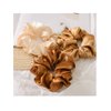 Funlovin Satin Scrunchies Black Brown Scrunchie Pack Ponytail Holder Hair Scrunchies Silk Scrunchy Hair Bands Hair Ties (12pcs Silky Scrunchies)
