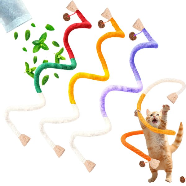 GREMBEB Cat Toys 3Pcs Extended Catnip Toys for Indoor Kitten Cat Silvervine Chew Molar Scratch Interactive Cat Cotton Rope Cleaning Teeth Cat Dental Stick Cat Treat Kitty Self Play Cat Kick (23.6”)