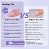 BTArtbox XCOATTIPS Natural Nail Tips -Short Almond Press On Nails Pink, Long Lasting Soft Gel Nails False Nail, Soak Off Acrylic Fake Nails Extensions for Nail Art DIY Spring Gifts