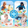 19 Pieces Beach Games for Children, with Bucket, Net Bag, Shovel, Sand Rake, Beach Sand Games, Sand Moulds for Children 1 2 3 4 Years Boys and Girls