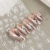 4 Sheets Embossed Bow Nail Stickers,Cute Bows Ribbon Nail Art Stickers Pink Red White French Bowknot Star Heart Nail Decals Y2K Butterfly Sticker Nails for Nail Design Nail Decor Nail Art Supplies