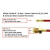 Power Cable for 20 Series Water-Cooled TIG Torches - 25 Feet - Super Flex Red Braided - Model 45V04-R