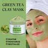 THESKCARE 3 PCS Clay Mask Set, Turmeric Vitamin C Clay Mask, Dead Sea Mud Mask, Green Tea Clay Mask, Facial Mask for Oil Control, Deep Cleaning, and Radiant Skin, 240g, 2.82 OZ each