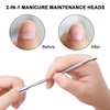 2 Pcs Cuticle Pusher Cutter and Remover, Professional Double Ended Stainless Steel Dual Head Cuticle Pusher Tool Nail Care Polish Remover Cuticle Trimmer, Durable Manicure and Pedicure Tool (Silver)