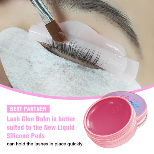 Libeauty Eyelash Lift Rods, 14Piece Lash Glue Wax for Eyelash Perm with Reusable Lash Lift Ribbon Salon Grade Liquid Silicone Eyelash Curler Tools