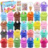 30Pack Butter Slime Kit with Cute Charms,Soft and Non-Sticky Stress Relief DIY Educational Toy Party Favors Christmas Birthday Gift for Kids Boys Girls