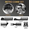 Hair Brush for Men, DUAIU 7Pcs Combs for Men, Hair Styling Comb Set with Vent Hair Brush, Quiff Round Hair Brush, Wide Tooth Comb, Texture Comb for Blow Drying, Detangling, Grooming, Hairdressing