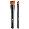 DUcare Foundation Brush and Concealer Brush 2Pcs Flat Top Kabuki Brush for Face Synthetic Liquid Blending Mineral Powder Makeup Tools