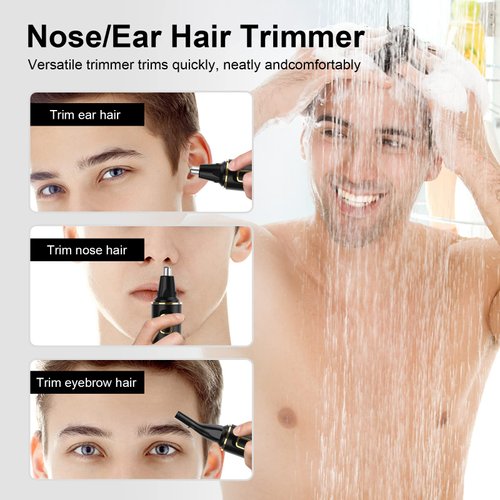 XOOMRSCP Nose Hair Trimmer for Men, 2024 Painless USB Rechargeable Nose Hair Trimmer, Ear and Nose Hair Trimmer for Men, Professional Facial Hair Trimmer with IPX7 Waterproof Dual Edge Blades