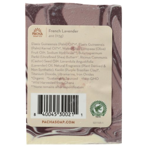 PACHA SOAP French Lavender Bar Soap, 4 OZ