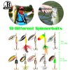 10pcs Fishing Lure Spinnerbait, Bass Trout Salmon Hard Metal Spinner Baits Kit with 2 Tackle Boxes by Tbuymax