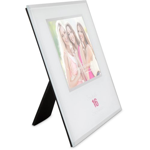 Pavilion - Sweet 16 Sixteen - 4x6 Silver & White Easel Back Glass Picture Frame