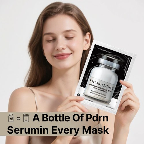 HEALOINE Deep Collagen Face Mask with Hyaluronic Acid, Overnight 500ppm High Concentration Hydrolyzed Collagen Mask, Firming Korean Face Mask for Women 30g*10ea