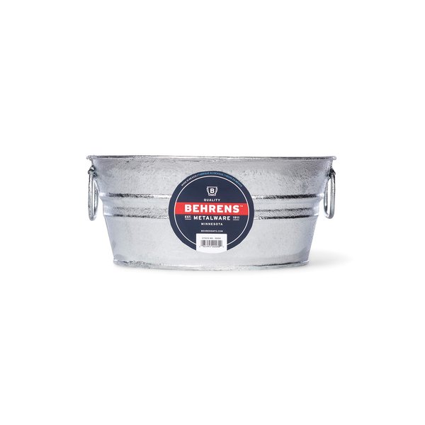 Behrens, Silver 103LFT 1.5 Gallon Hot Dipped Steel Low Flat Tub, 1.5-Gallon