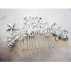 Generic Crystals, pearls and flowers silver hair comb barrette clip bridal clip A1