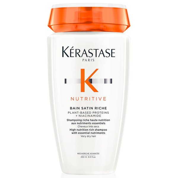 KERASTASE Nutritive Bain Satin Riche Shampoo | Cleanses & Strengthens Against Dryness | Adds Softness, Shine & Nourishment | With Plant-Based Proteins & Niacinamide | For Medium to Thick to Dry Hair