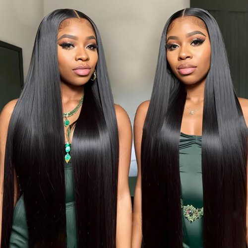 kocorose 30 Inch 5x5 HD Lace Closure Wigs Human Hair Glueless Straight HD Lace Front Wigs Human Hair Pre Plucked 180 Density Human Hair Wigs with Elastic Band Realistic Looking Black Color