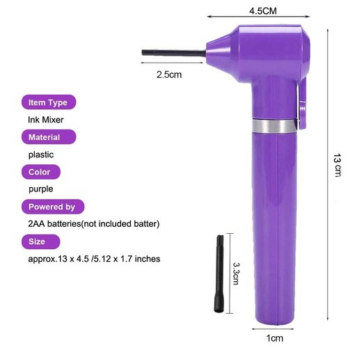 ALIWOD Tattoo Ink Mixer Electric Pigment Makeup Eyebrow Nail Polish Mixer Color Machine with 100PCS Mixing Sticks Supply Tool Watercolor Ink Painting Agitator Blender Set (Purple)