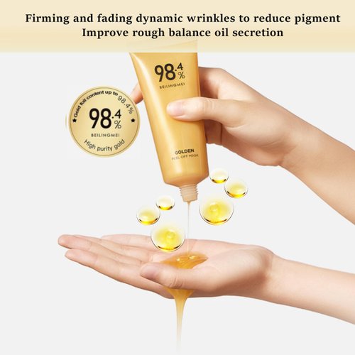 NOUSEG 2PCS Gold Foil Peel Off Mask - Peel Off Face Mask - 98.4% Gold Mask - gold face Mask - Blackhead Remover Mask And Deeply Cleans Moisturizing
