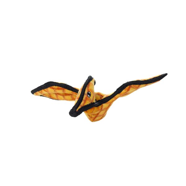TUFFY - World's Tuffest Soft Dog Toy - Junior Dinosaur Pteradactyl- Squeakers - Multiple Layers. Made Durable, Strong & Tough. Interactive Play (Tug, Toss & Fetch). Machine Washable & Floats