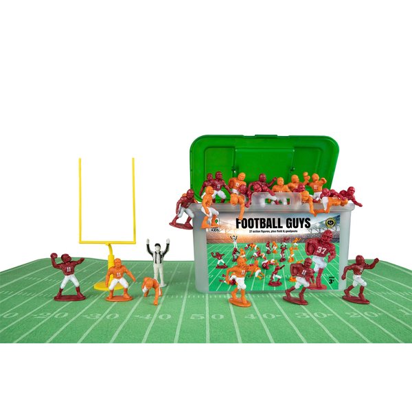 Kaskey Kids Football Guys – Maroon vs Orange Inspires Kids Imaginations with Endless Hours of Creative, Open-Ended Play – Includes 2 Teams & Accessories – 28 Pieces in Every Set!
