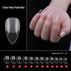 240 Pcs Acrylic Almond Full Cover Nail Tips,Clear Medium Almond Tips Half Matte Artificial False Nails for Home Nail Salons and DIY Nail Art