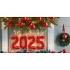 Huge Red 2025 New Year Balloons 40 Inch 2025 Red Mylar Foil Helium Number Balloons 2025 Christmas New Year Eve Graduation Party Decorations Supplies