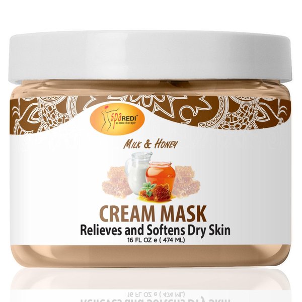SPA REDI - Body and Foot Cream Mask, Milk and Honey, 16 Oz - Pedicure Massage for Tired Feet and Body, Hydrating, Fresh Skin - Infused with Hyaluronic Acid, Amino Acids, Panthenol, Comfrey Extract