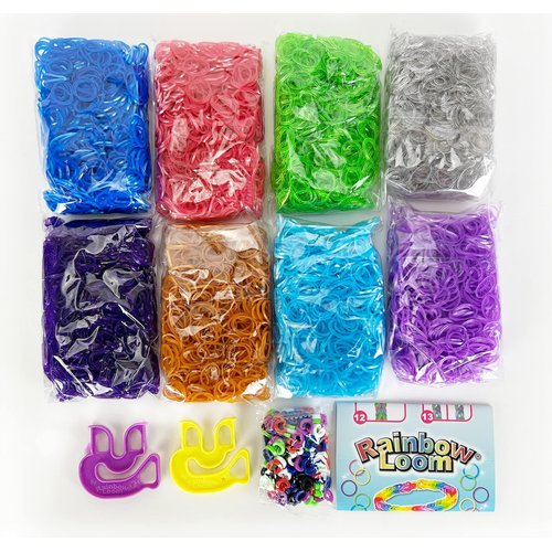 Rainbow Loom® Treasure Box Sparkle Edition, 8,000 Rubber Bands in 8 Different Sparkly Colors, and a Bonus of 2 Happy Looms, Great Activities for Boys and Girls 7+