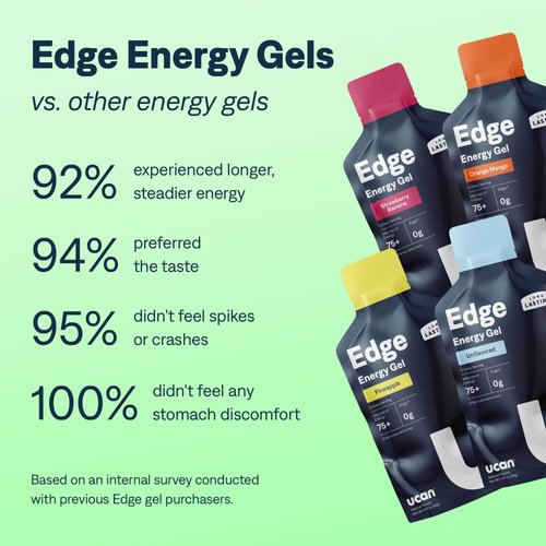 UCAN Edge Energy Gel Shots, Variety Pack (12, 2 Ounce Packets) for Running, Training, Workouts, Fitness, Cycling, Crossfit | Sugar-Free, Vegan, & Keto Friendly Energy Supplement