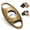 CIGARLOONG Cigar Cutter Stainless Steel Bronze Engraved Double Cut Blade (Color:Gold1)