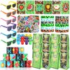 LiYiQ 122 Pcs Pixel Party Favors With Pixel Sunglasses Slap Bracelets Miner Wristband Notebook Stamps Stickers and Gift Bag for Pixel Gamer Birthday Party Supplies